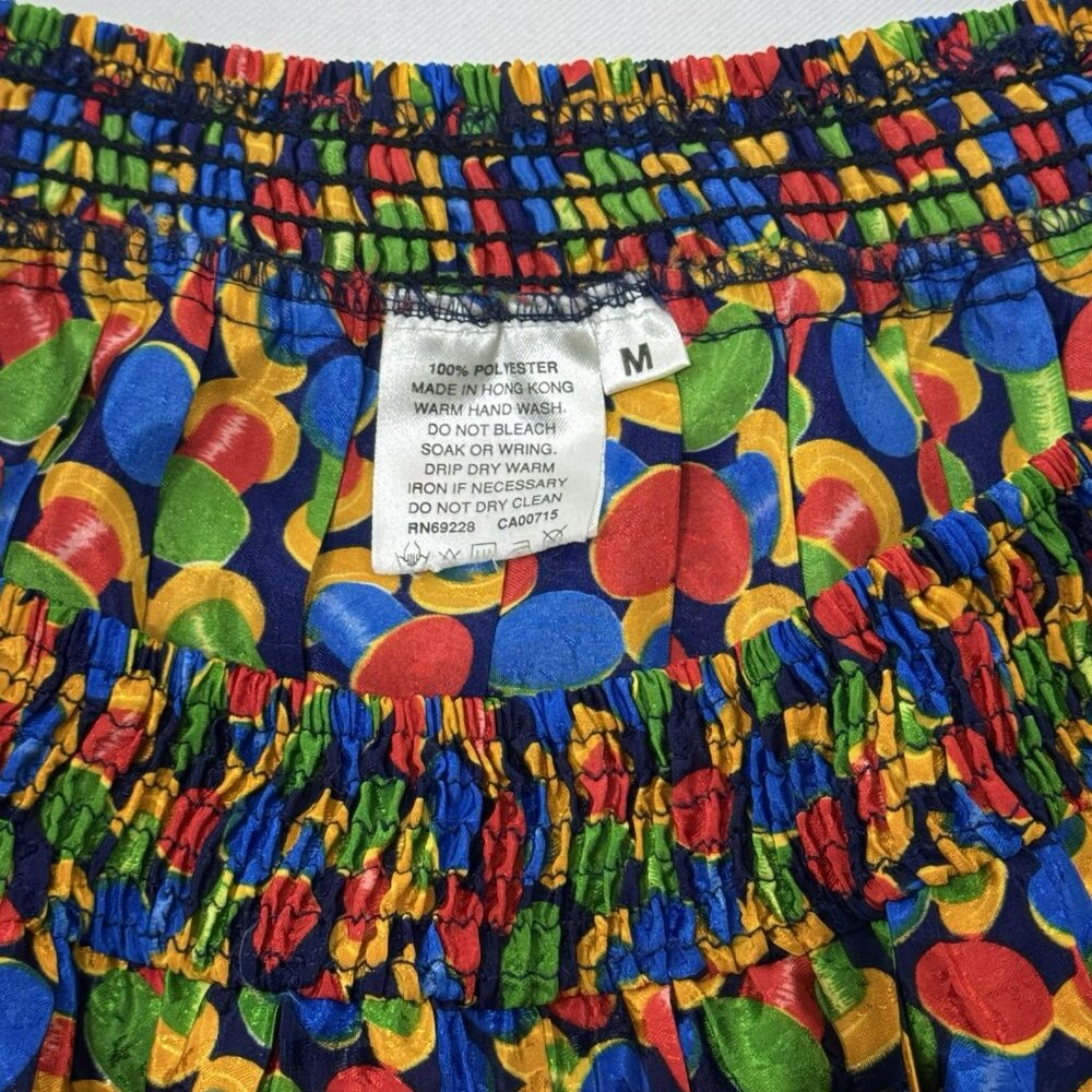 Vintage Montage Mosaic Blouse Top Skirt Set Matching Size M Retro Spool All Over - Picture 8 of 12